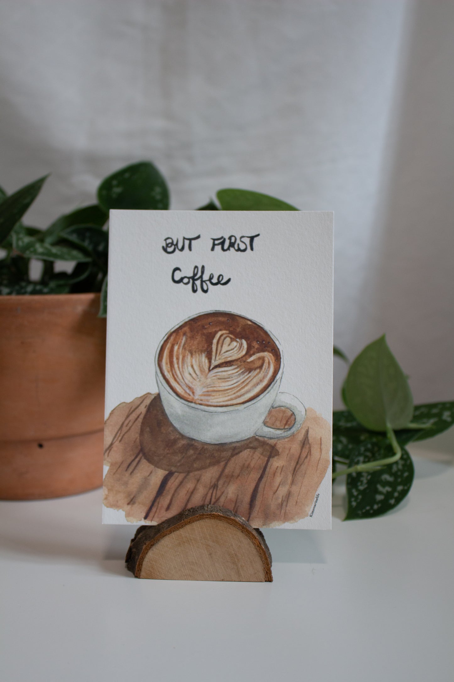 Karte "But first Coffee"