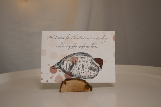 Weihnachtskarte "All I want for Christmas" Seerobbe